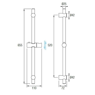 Barra fija Cool cromo - Imagen 2