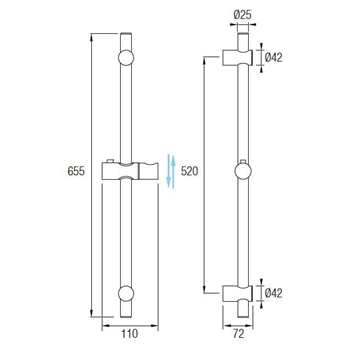 Barra fija Cool cromo - Imagen 2