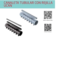 Canaleta tubular con rejilla Ø110 C250 Gris 50cms - Imagen 1
