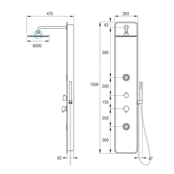 Columna hidromasaje monomando Tous - Imagen 2