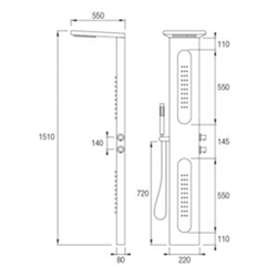 Columna hidromasaje progresiva Carey negra - Imagen 2