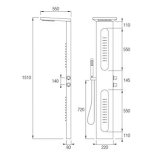 Columna hidromasaje progresiva Carey negra - Imagen 2