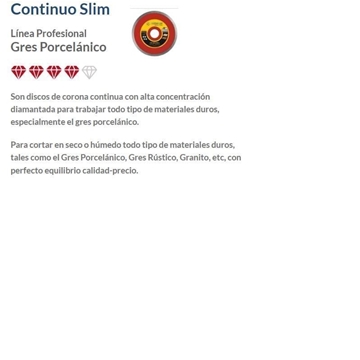 DISCO DIAMANT. PORC.115 Continuo CUP Rojo - Imagen 2