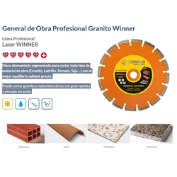 Disco Diamante General obra 230 Láser WINNER PROF. - Imagen 2