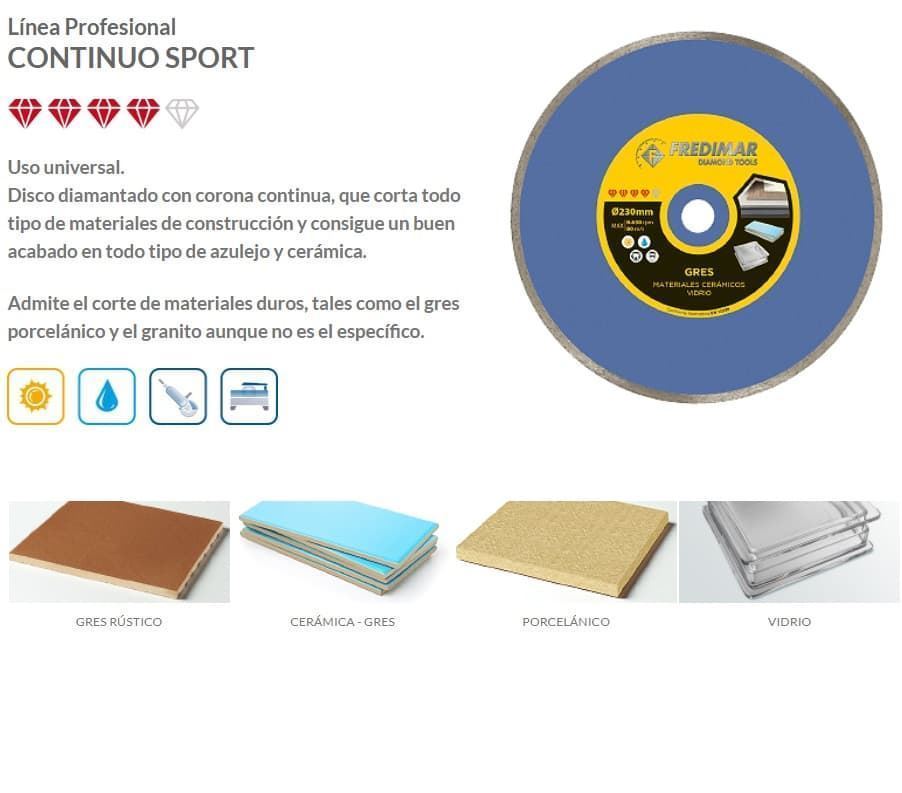 Disco Diamante Gres Profesional. 115 Continuo-Sport - Imagen 2