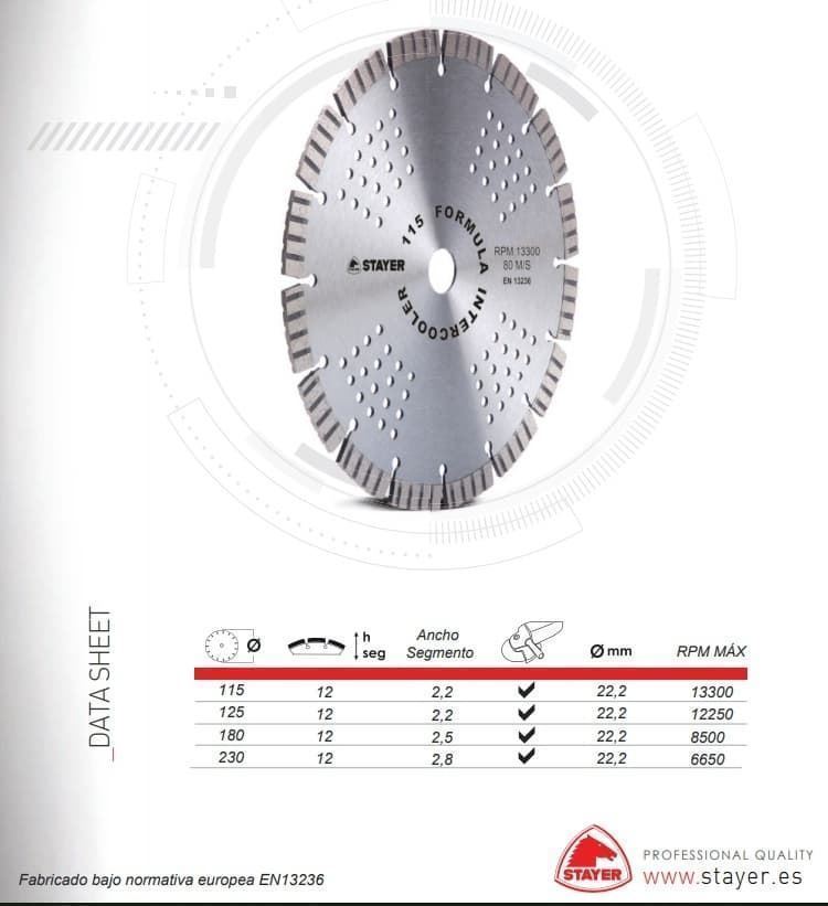 Disco Profesional FORMULA INTERCOOLER H12 230mm - Imagen 1