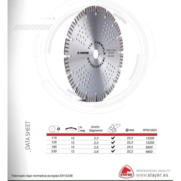Disco Profesional FORMULA INTERCOOLER H12 230mm - Imagen 1