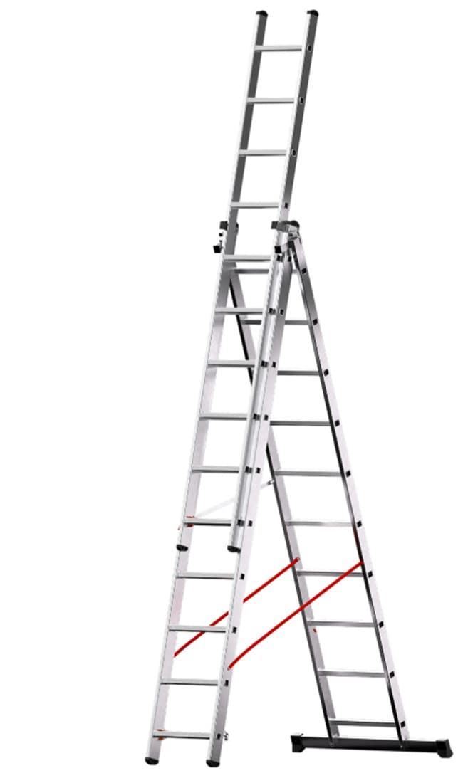 ESCALERA INDUSTRIAL TRIPLE ALUM. CONV. 3X3,00M ELITE X3 10P C/Base - Imagen 1