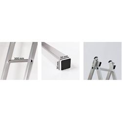 ESCALERA INDUSTRIAL TRIPLE ALUM. CONV. 3X3,00M ELITE X3 10P C/Base - Imagen 2