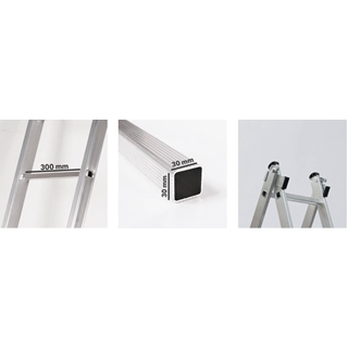 ESCALERA INDUSTRIAL TRIPLE ALUM. CONV. 3X3,00M ELITE X3 10P C/Base - Imagen 2