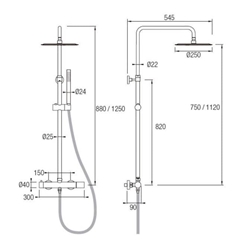 Grifo barra ducha Inex - Imagen 2