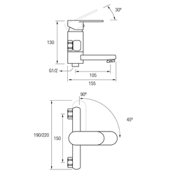 Grifo bañera-ducha Boston cromo - Imagen 2