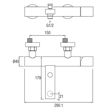 Grifo bañera-ducha Inex cromo - Imagen 2
