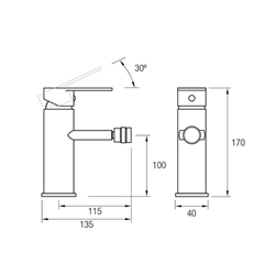 Grifo bidé Boston cromo - Imagen 2