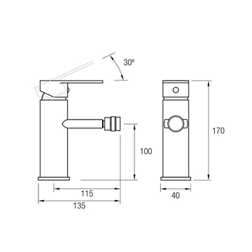 Grifo bidé Boston cromo - Imagen 2