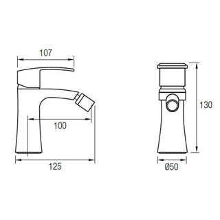 Grifo bidé Orleans cromo - Imagen 2