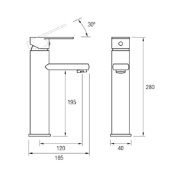 Grifo lavabo alto Boston cromo - Imagen 2