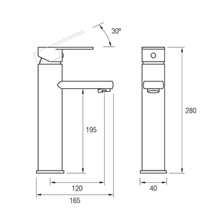 Grifo lavabo alto Boston cromo - Imagen 2