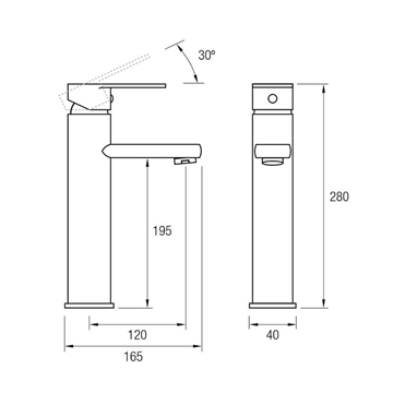 Grifo lavabo alto Boston cromo - Imagen 2