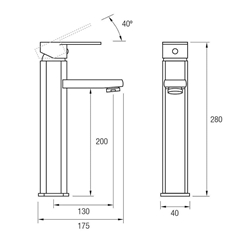 Grifo lavabo alto Detroit cromo - Imagen 2