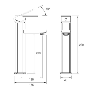 Grifo lavabo alto Detroit cromo - Imagen 2
