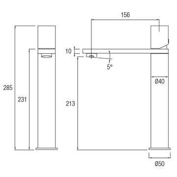 Grifo lavabo alto Inex cromo - Imagen 2