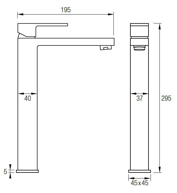 Grifo lavabo alto Luxor - Imagen 3