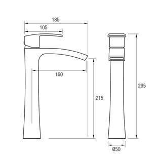 Grifo lavabo alto Orleans cromo - Imagen 2