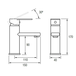 Grifo lavabo Boston cromo - Imagen 2