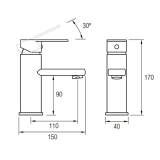 Grifo lavabo Boston cromo - Imagen 2