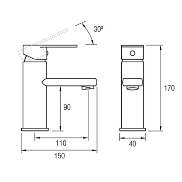 Grifo lavabo Boston cromo - Imagen 2