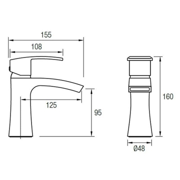 Grifo lavabo Orleans cromo - Imagen 2