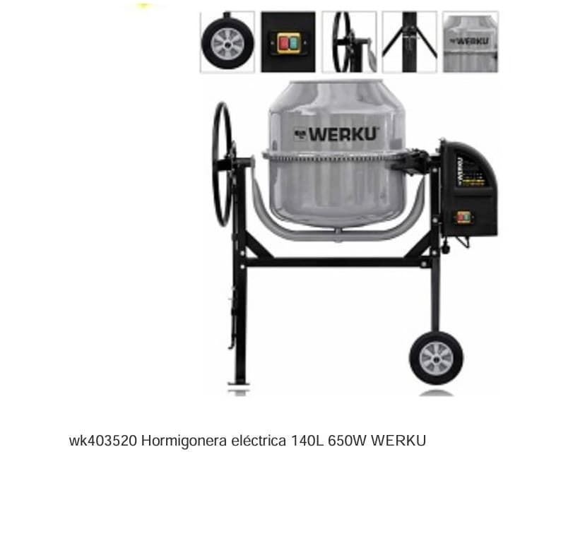 HORMIGONERA ELECTRICA 140 L. 650W WERKU (En Caja) - Imagen 1