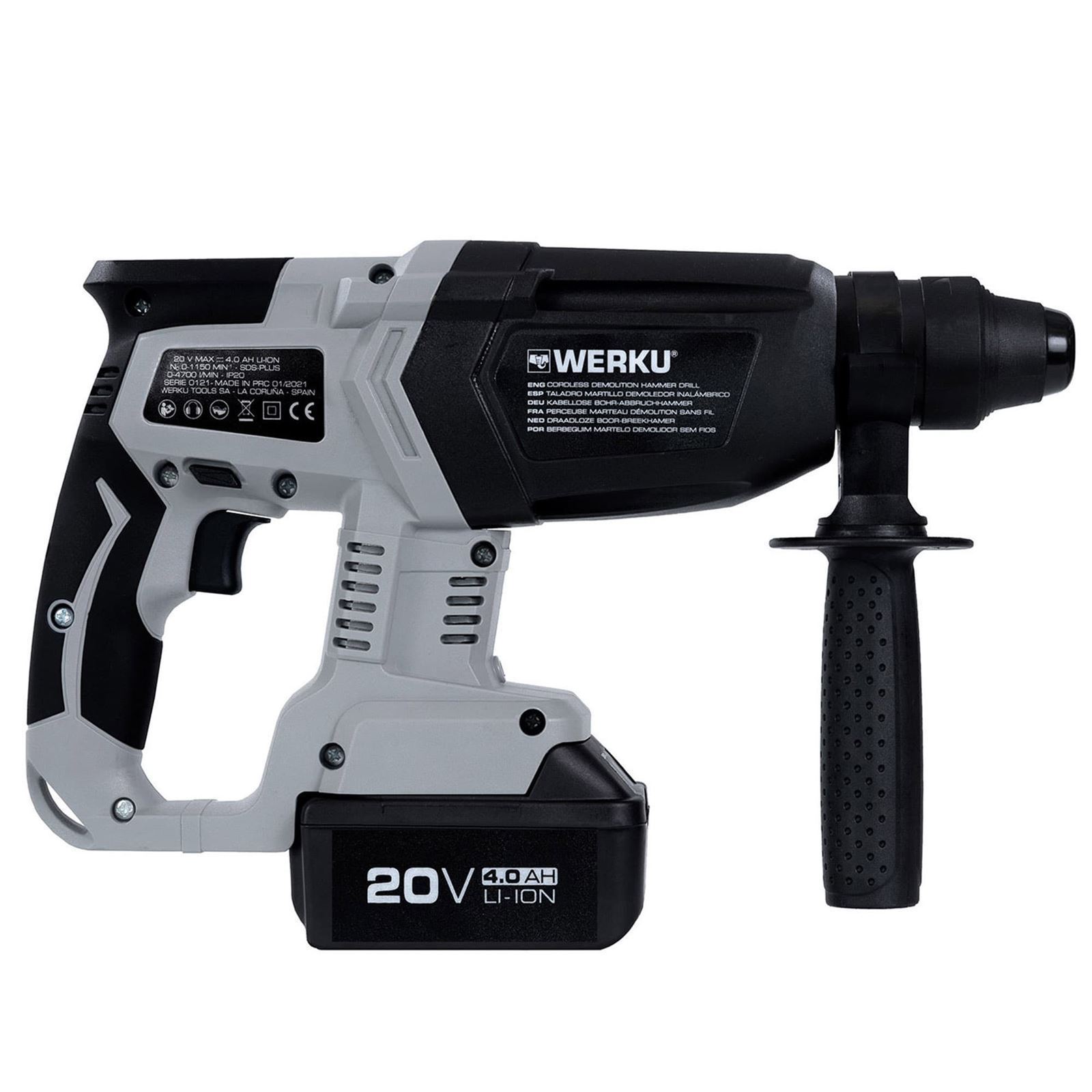 Taladro Martillo Demoledor Inalámbrico 20 V WK401630 - Imagen 3